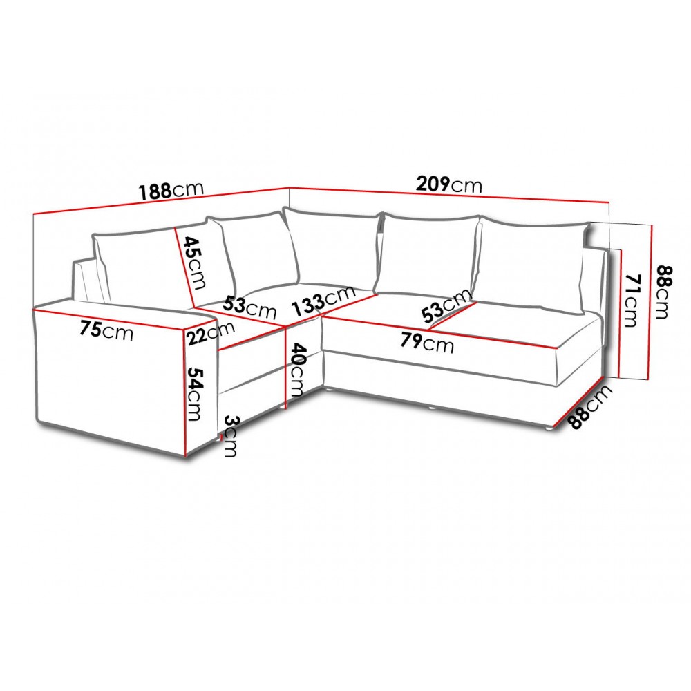 Γωνιακός καναπές Bono-Αριστερή