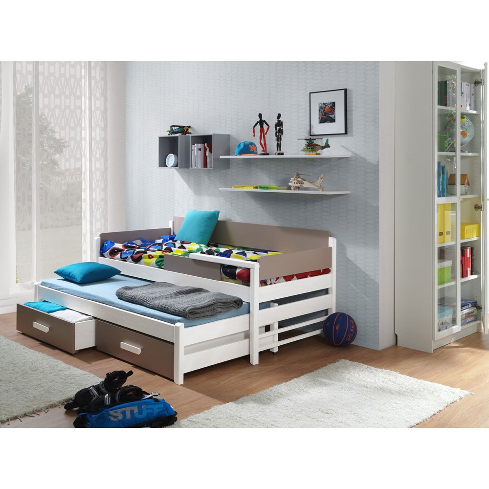 Κρεβάτι παιδικό Dois-Leuko-Cappuccino