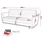 Καναπές - κρεβάτι Vinti 230x87x90