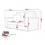 Καναπές - κρεβάτι Viva Glam II διθέσιος-Galazio