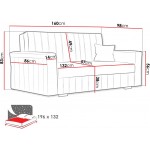 Καναπές - κρεβάτι Viva Glam III τριθέσιος-Galazio