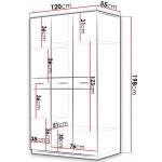 Ντουλάπα Raj 1 τρίφυλλη 120x55x198