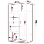 Ντουλάπα Raj 3 τρίφυλλη 120x55x198