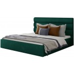 Επενδυμένο κρεβάτι Volcito-180 x 200-Πράσινο-Χωρίς μηχανισμό ανύψωσης