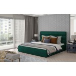 Επενδυμένο κρεβάτι Volcito-200 x 200-Πράσινο-Με μηχανισμό ανύψωσης