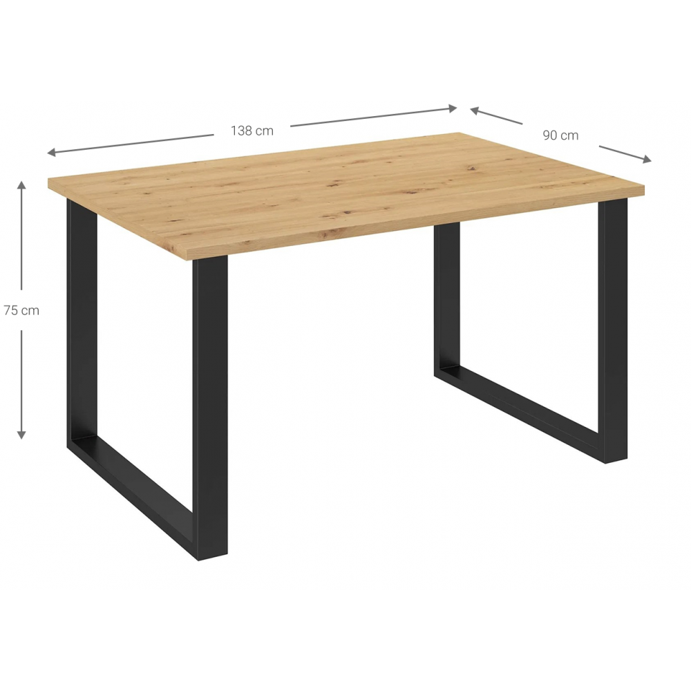 Τραπέζι Kingsale-138 x 90-Φυσικό