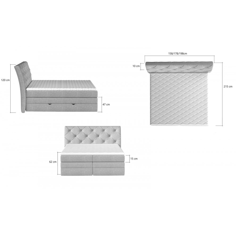 Επενδυμένο κρεβάτι Lorane-Leuko-140 x 200