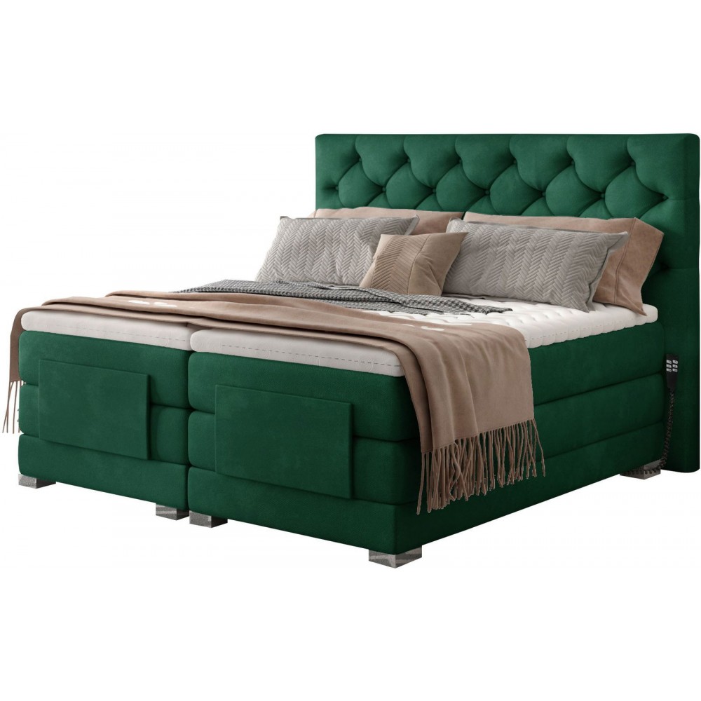 Επενδυμένο κρεβάτι Clover με στρώμα και ανώστρωμα-Prasino-140 x 200