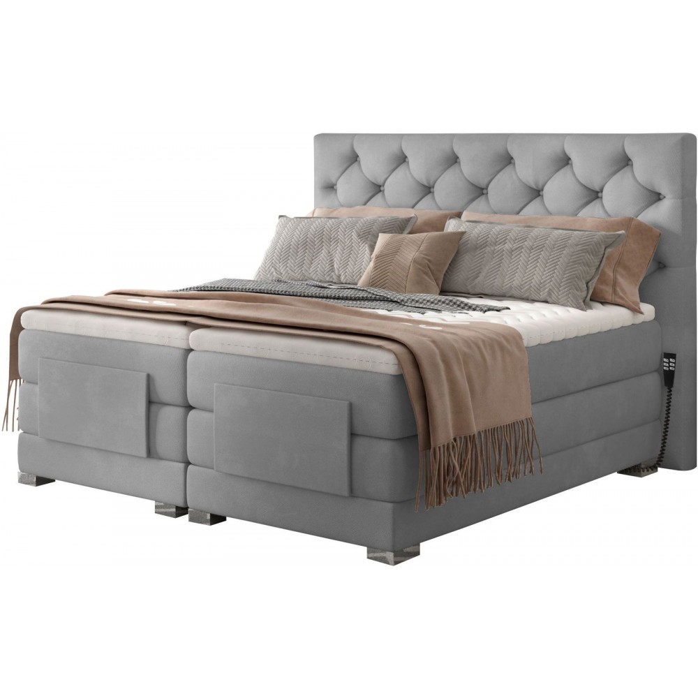 Επενδυμένο κρεβάτι Clover με στρώμα και ανώστρωμα-Gkri Anoixto-180 x 200