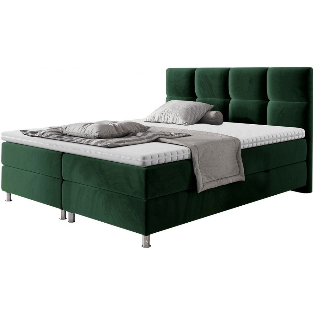 Επενδυμένο κρεβάτι Dave-Prasino-180 x 200