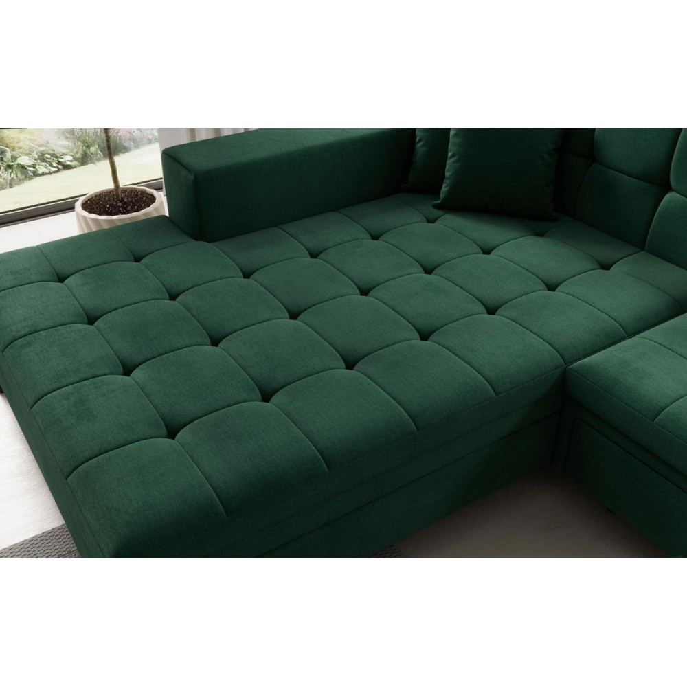 Γωνιακός καναπές Gessola-Αριστερή-Prasino