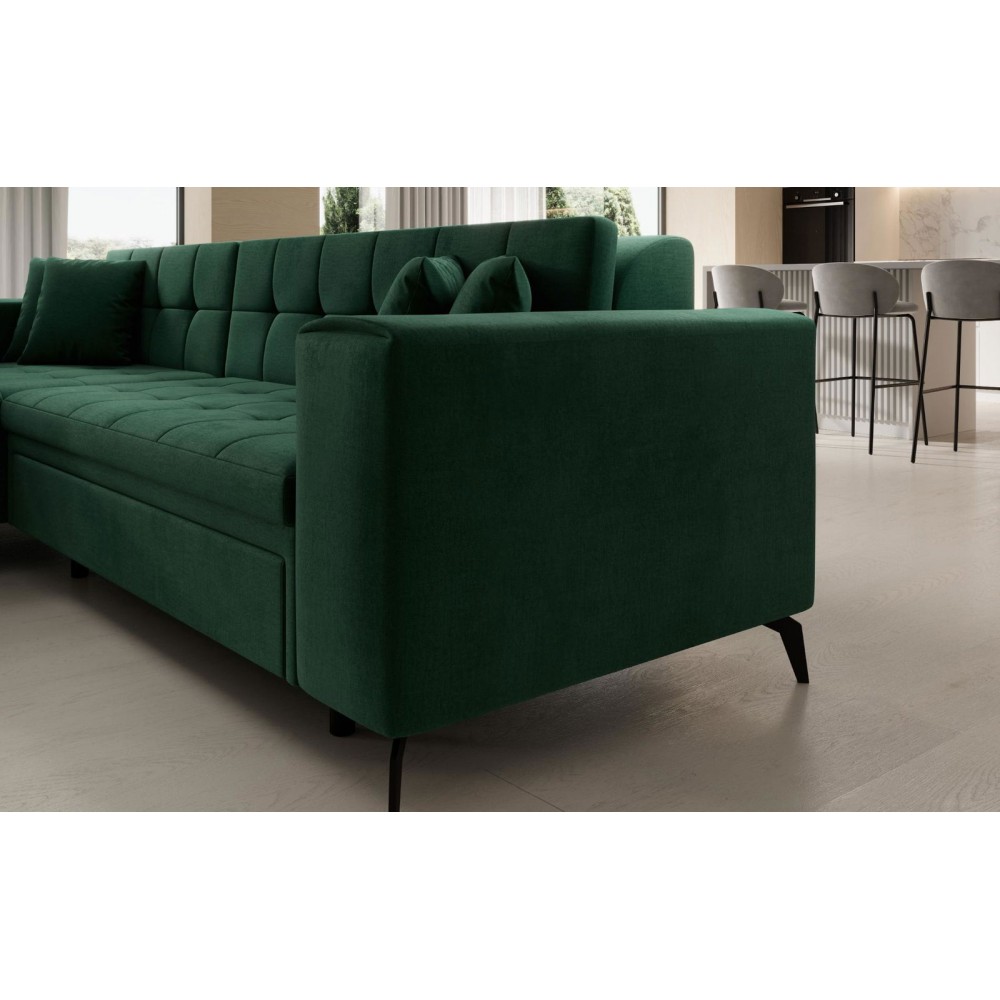 Γωνιακός καναπές Gessola-Αριστερή-Prasino