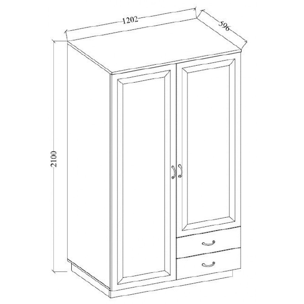 Ντουλάπα δίφυλλη Yvette 2D2S