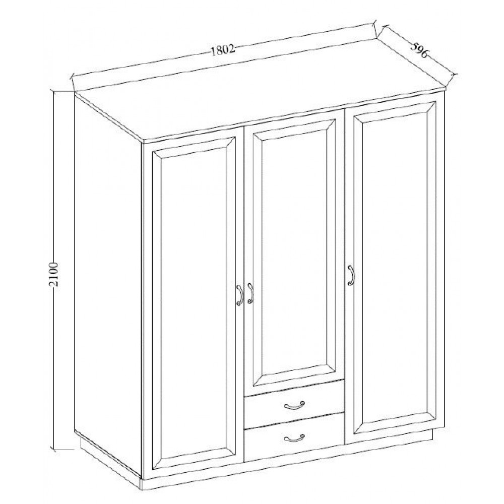 Ντουλάπα τρίφυλλη Yvette 3D2S