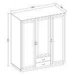 Ντουλάπα τρίφυλλη Yvette 3D2S