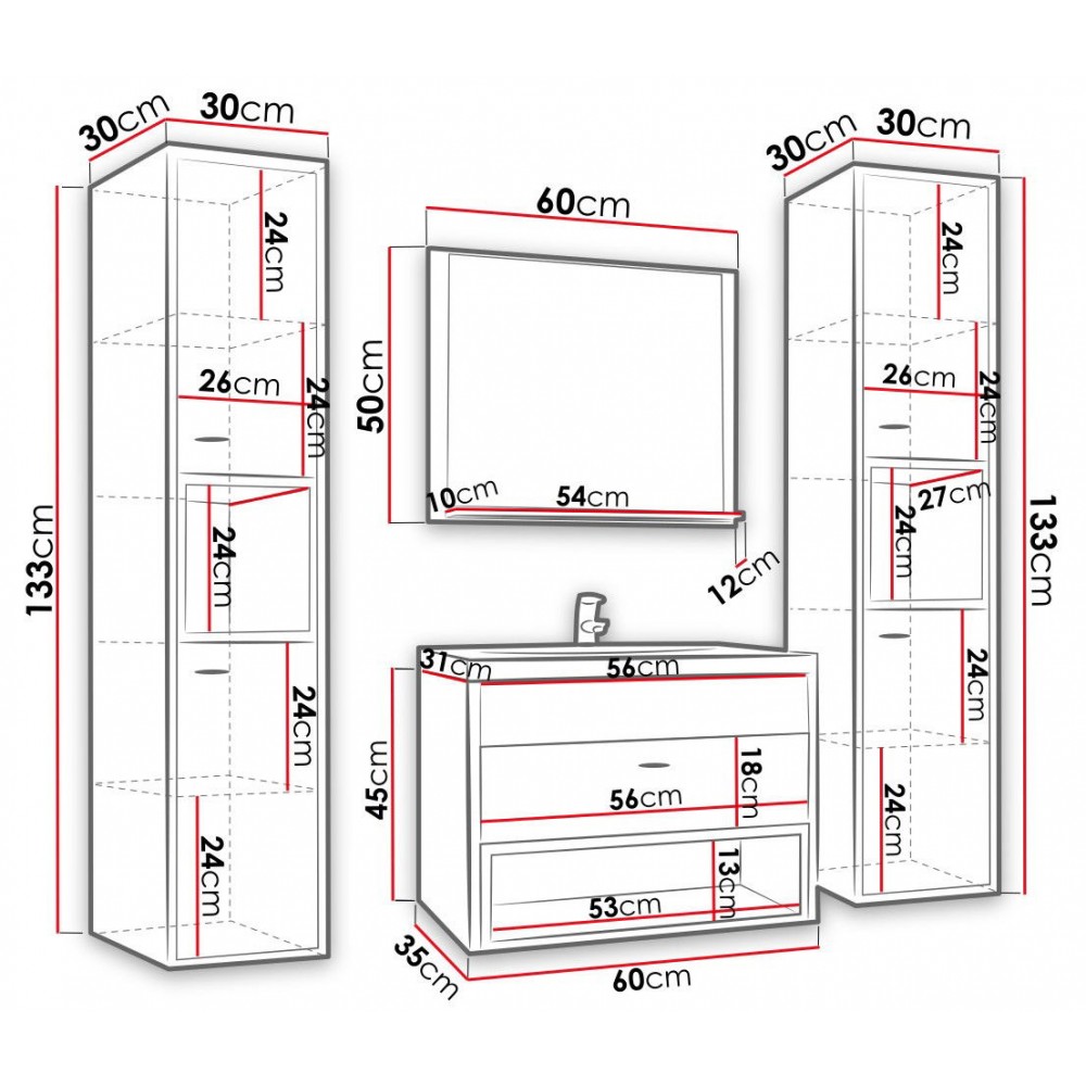 Σετ μπάνιου Olier II-Fusiko-Mavro