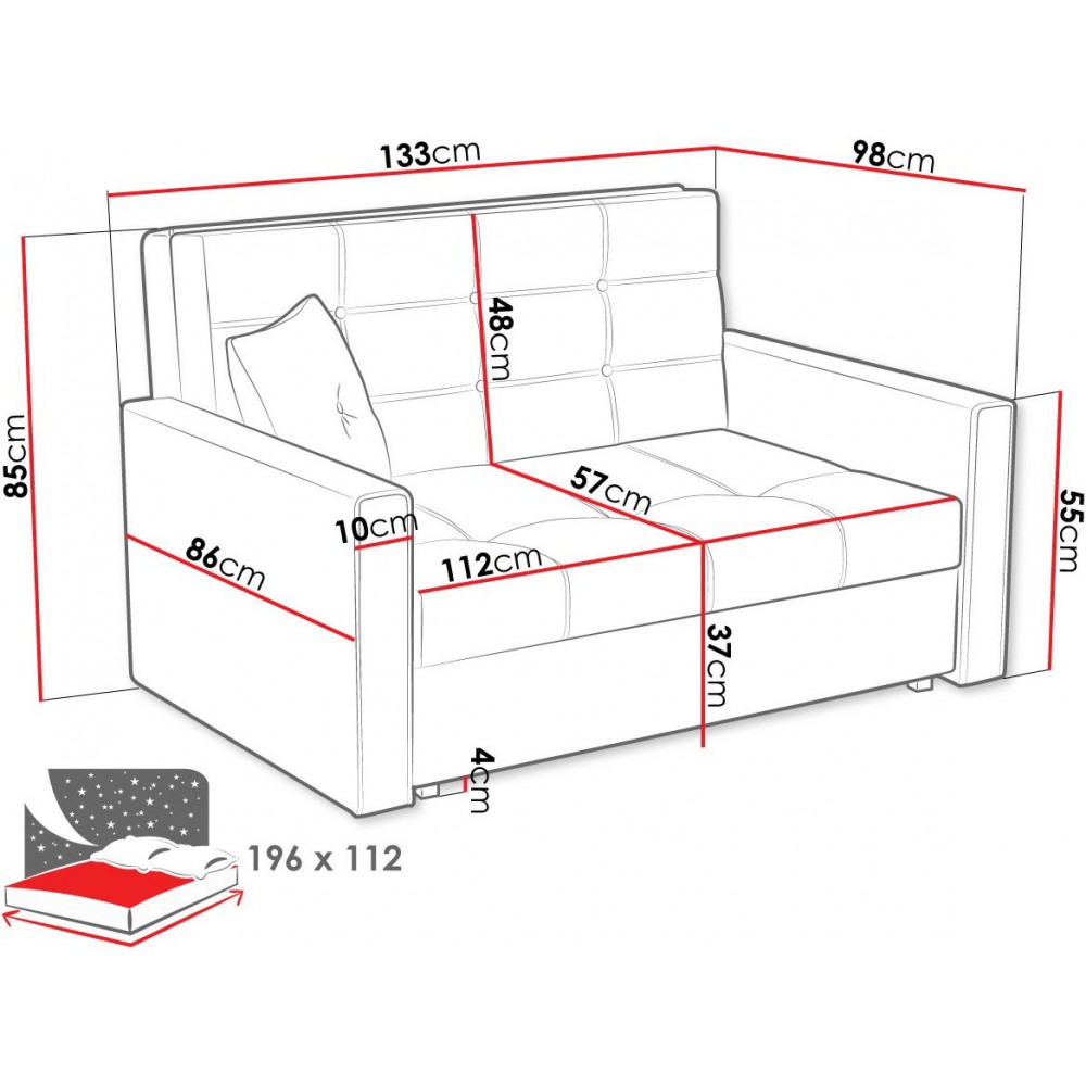 Καναπές - κρεβάτι Viva Lux II-Gkri
