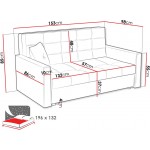 Καναπές - κρεβάτι Viva Lux III διθέσιος  153x98x85