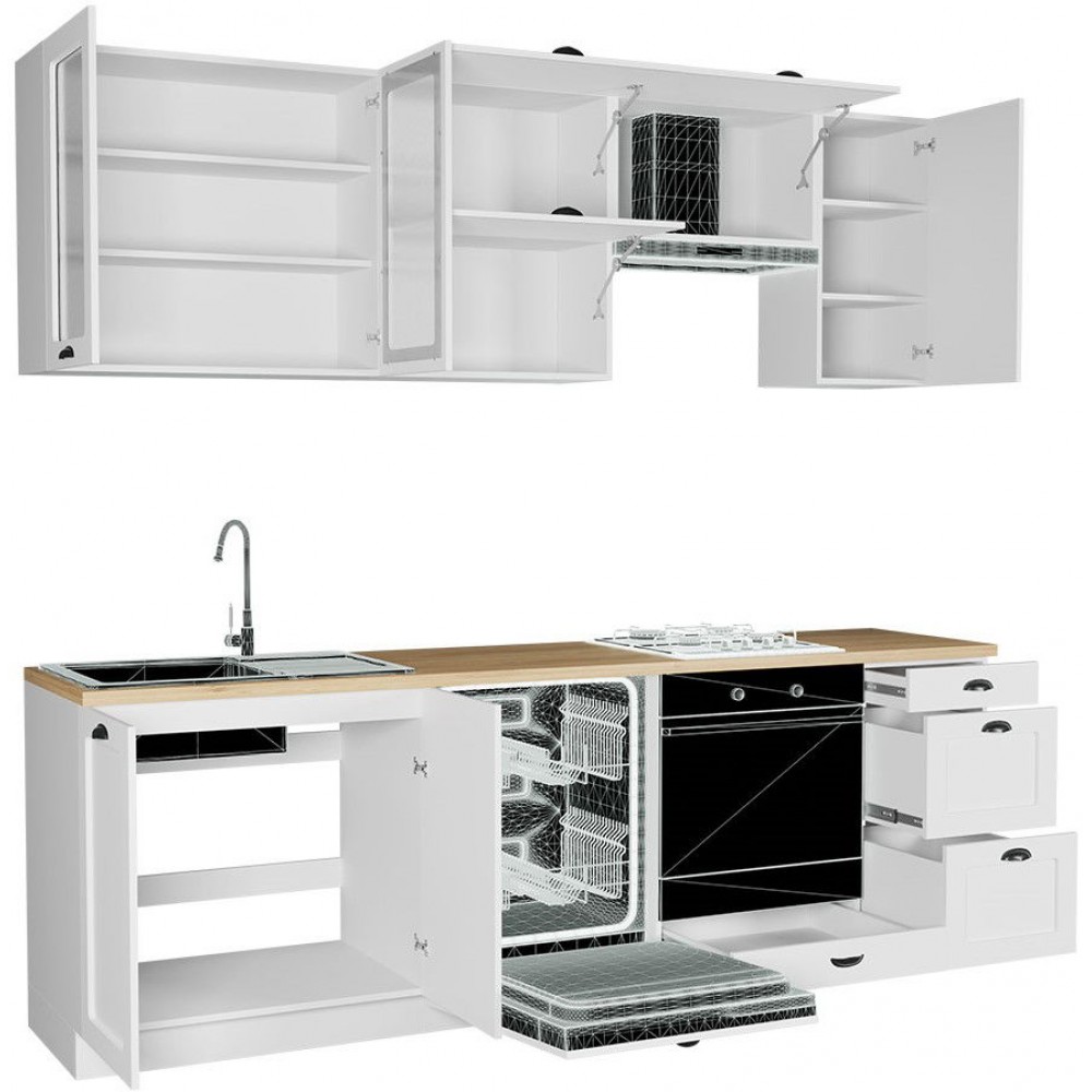 Σύνθεση κουζίνας Adele-Μήκος: 240 εκ.