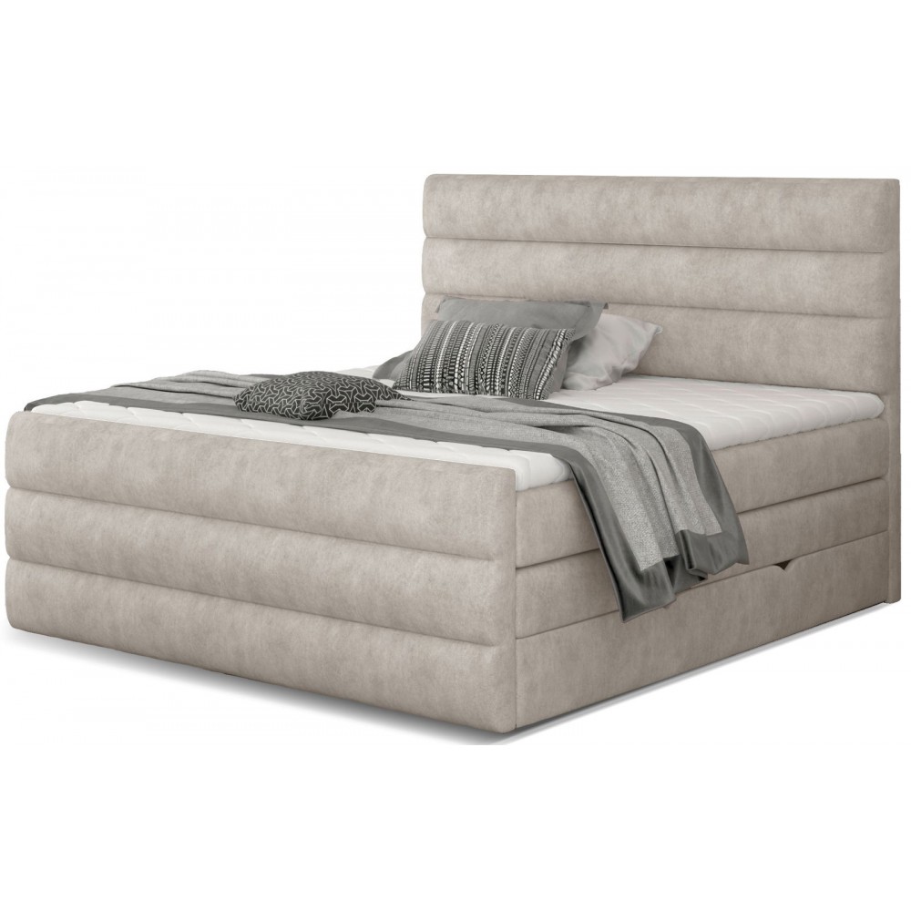 Επενδυμένο κρεβάτι Caribou-Ekrou-140 x 200