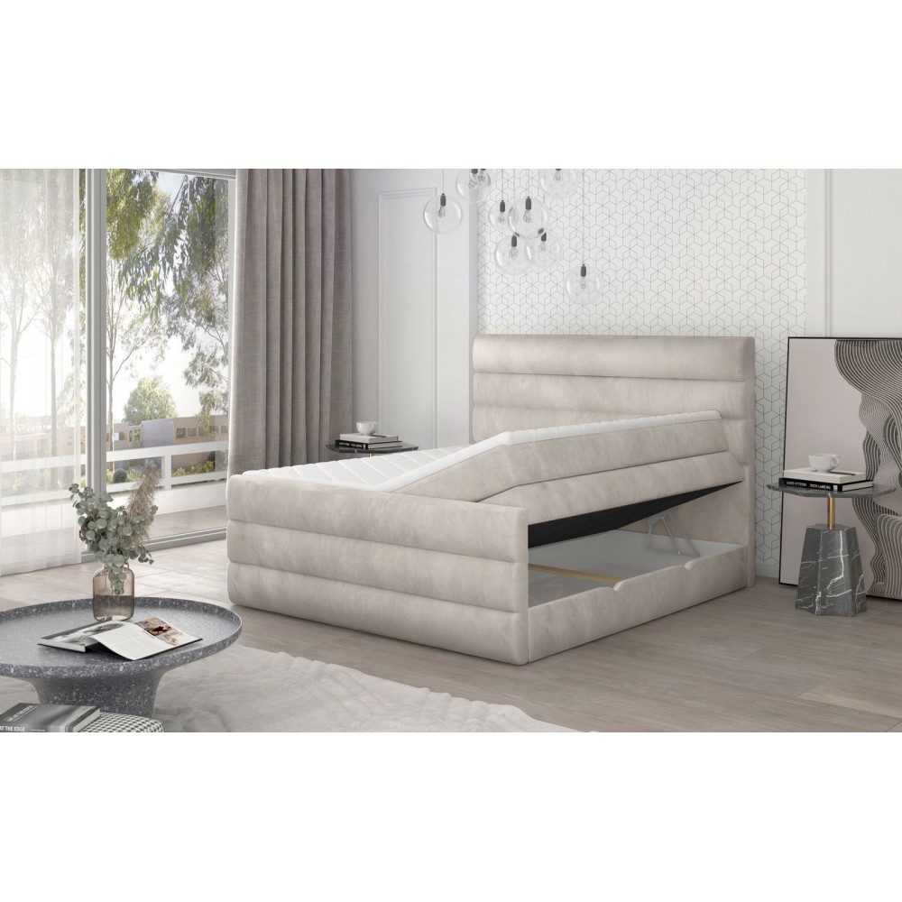 Επενδυμένο κρεβάτι Caribou-Ekrou-140 x 200