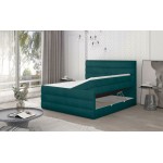 Επενδυμένο κρεβάτι Caribou-Petrol-180 x 200