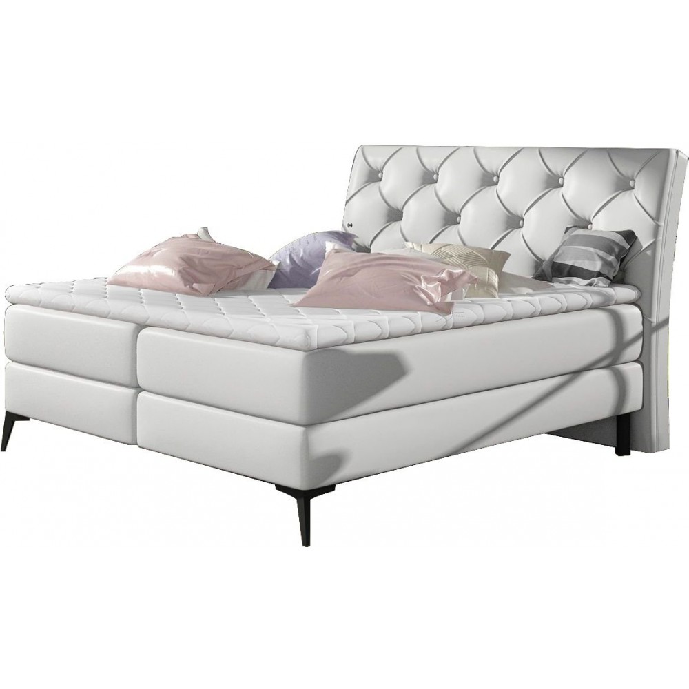 Επενδυμένο κρεβάτι Cambodia με στρώμα και ανώστρωμα-Leuko-160 x 200