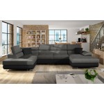 Γωνιακός καναπές Cotere Bis-Gkri-mauro-Αριστερή