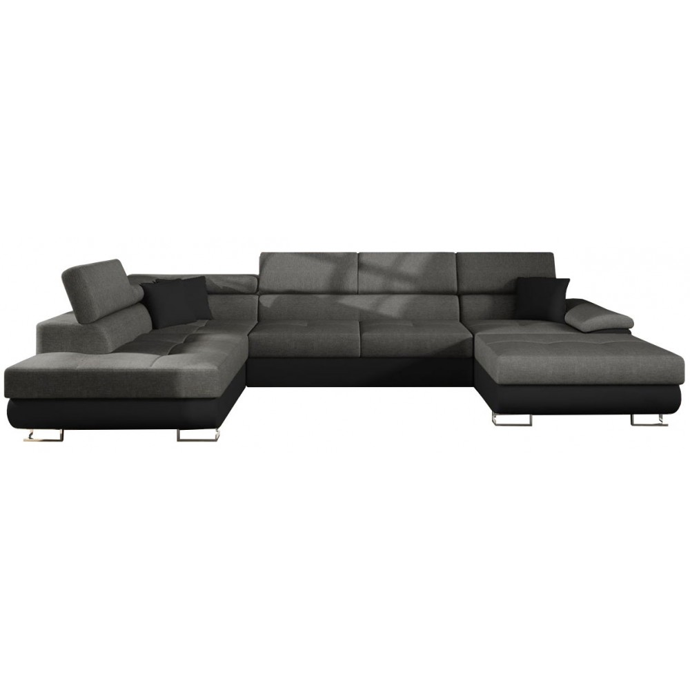 Γωνιακός καναπές Cotere Bis-Gkri-mauro-Αριστερή