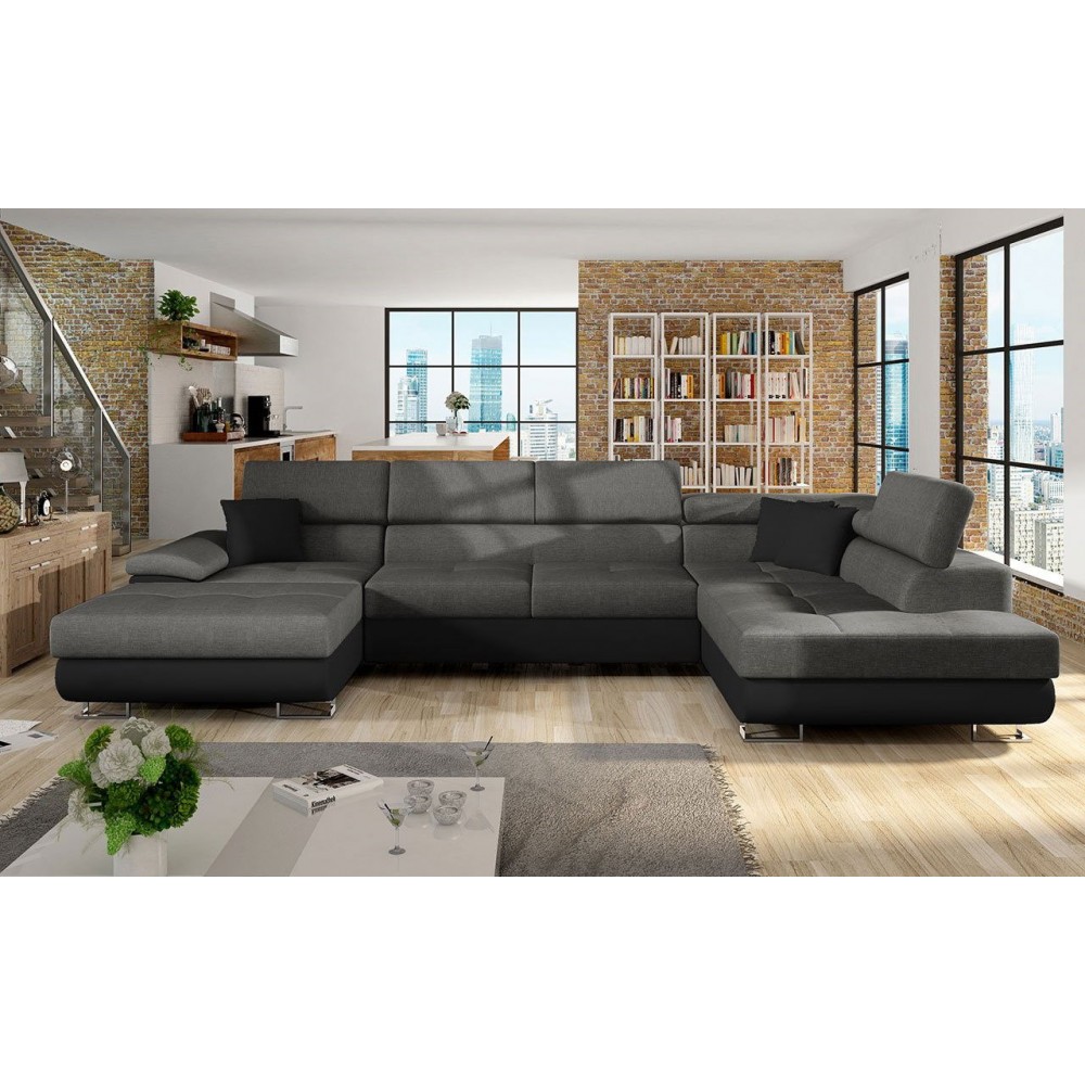 Γωνιακός καναπές Cotere Bis-Gkri-mauro-Δεξιά