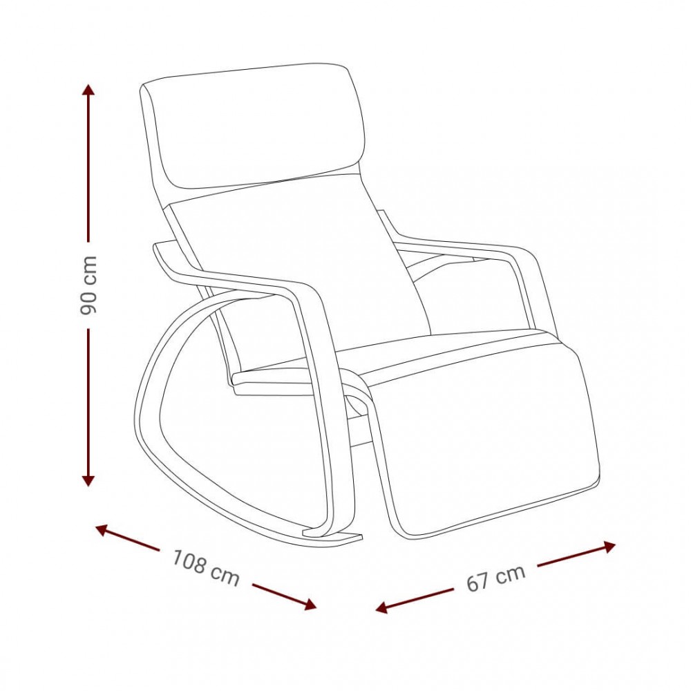 Κουνιστή πολυθρόνα Roy 67x108x90