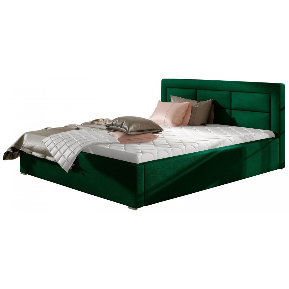 Επενδυμένο κρεβάτι Ross-140 x 200-Prasino-Με μηχανισμό ανύψωσης