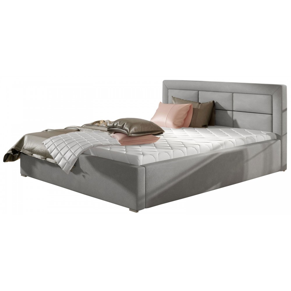Επενδυμένο κρεβάτι Ross-160 x 200-Gkri-Χωρίς μηχανισμό ανύψωσης