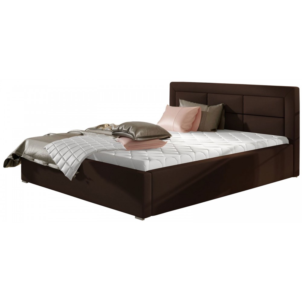 Επενδυμένο κρεβάτι Ross-180 x 200-Kafe-Με μηχανισμό ανύψωσης