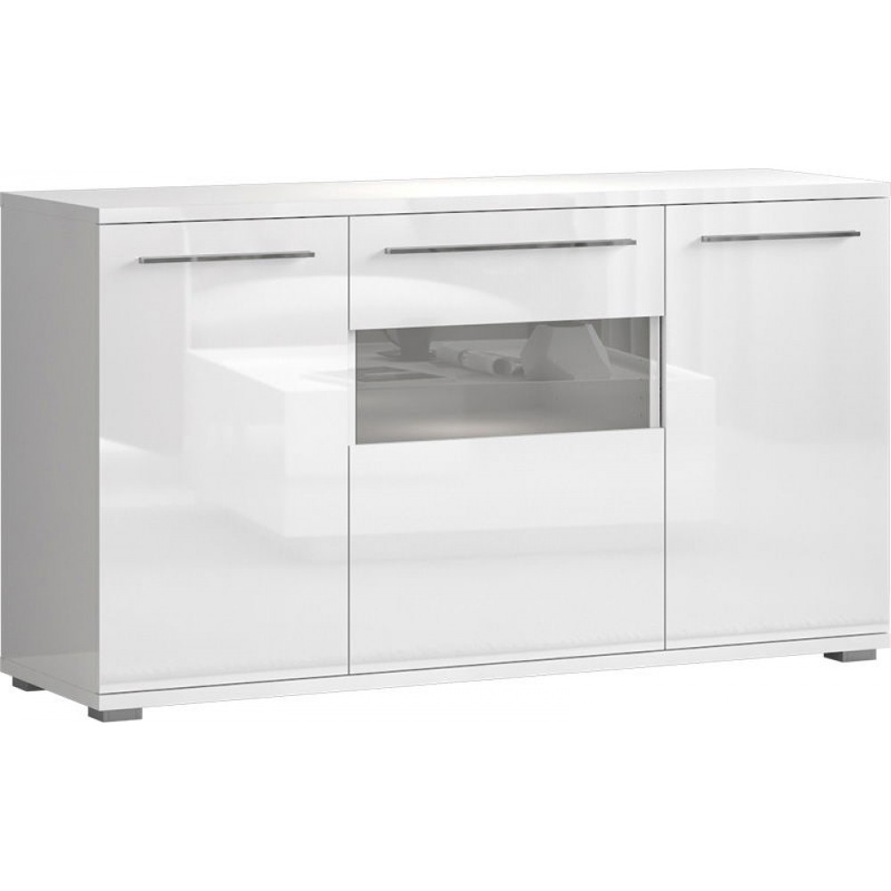 Μπουφές Χαμηλός Realm 3D-Μήκος: 150 εκ.-Λευκό