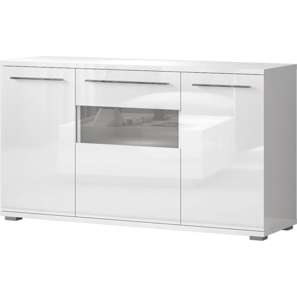 Μπουφές Χαμηλός Realm 3D-Μήκος: 150 εκ.-Λευκό