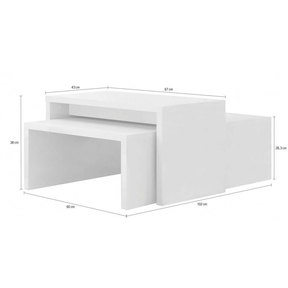 Τραπεζάκι σαλονιού Realm plus-Λευκό