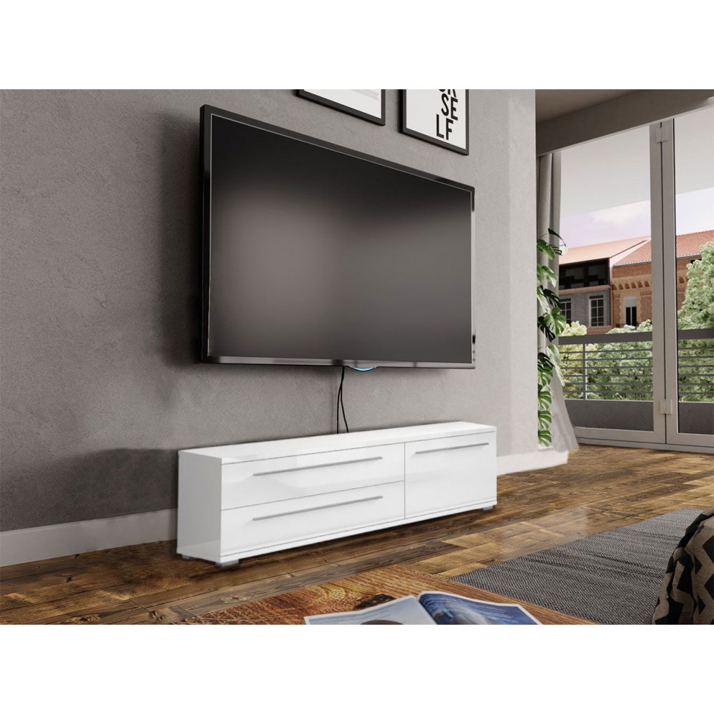 Έπιπλο τηλεόρασης Realm 1D2S-Μήκος: 120 εκ.-Λευκό