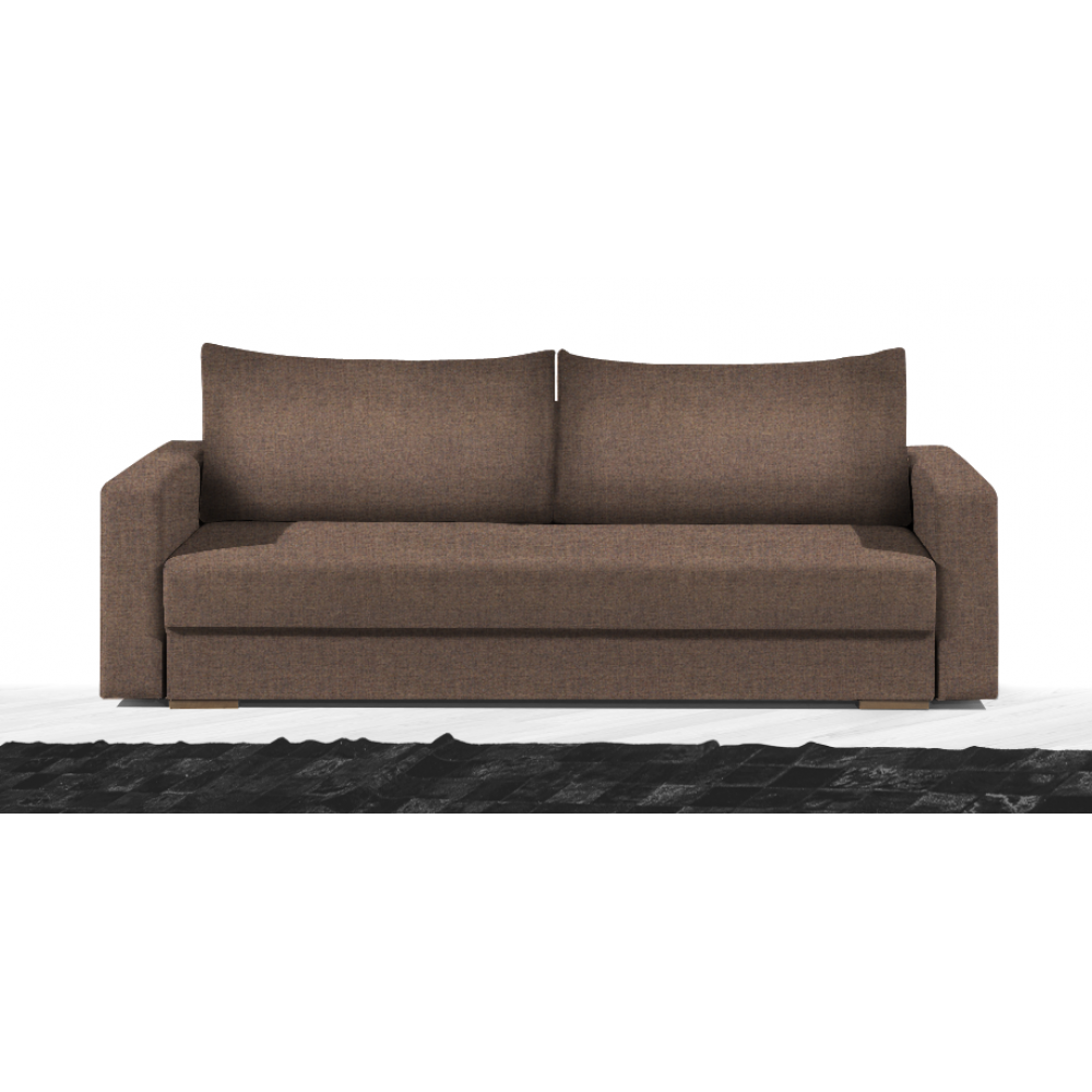 Καναπές Kleio Διθέσιος-150φ 80β εκ.-Σοκολατί