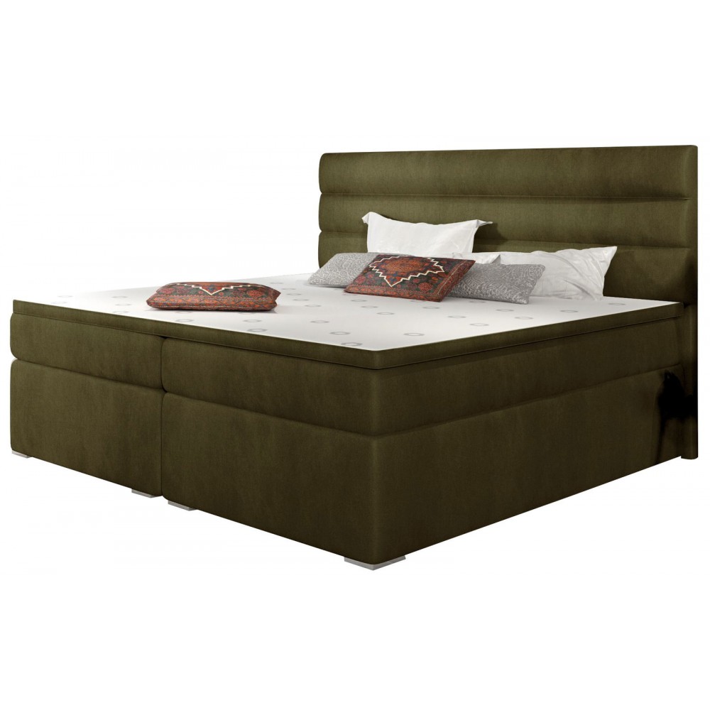 Επενδυμένο κρεβάτι Victoria με στρώμα και ανώστρωμα-180 x 200-Ladi