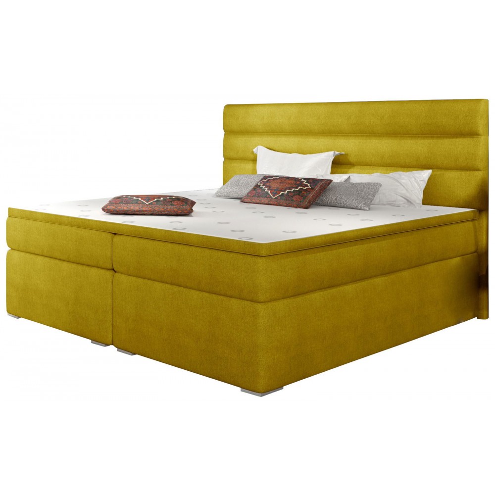 Επενδυμένο κρεβάτι Victoria με στρώμα και ανώστρωμα-180 x 200-Kitrino