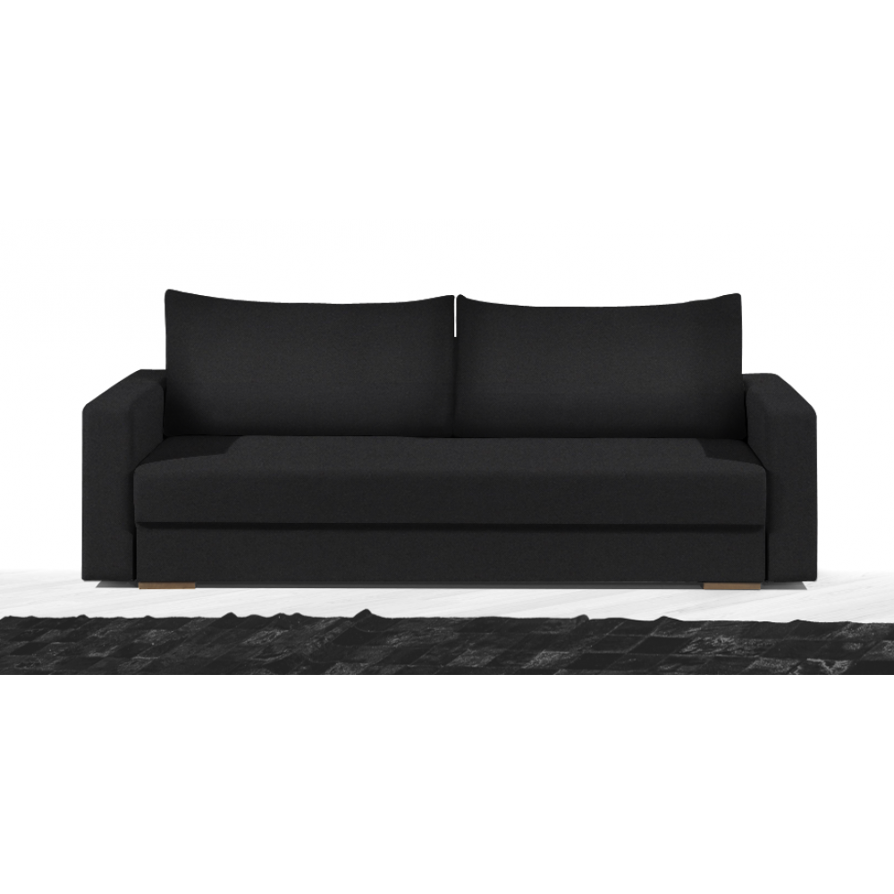 Καναπές Kleio Τριθέσιος-195φ 80β εκ.-Μαύρο