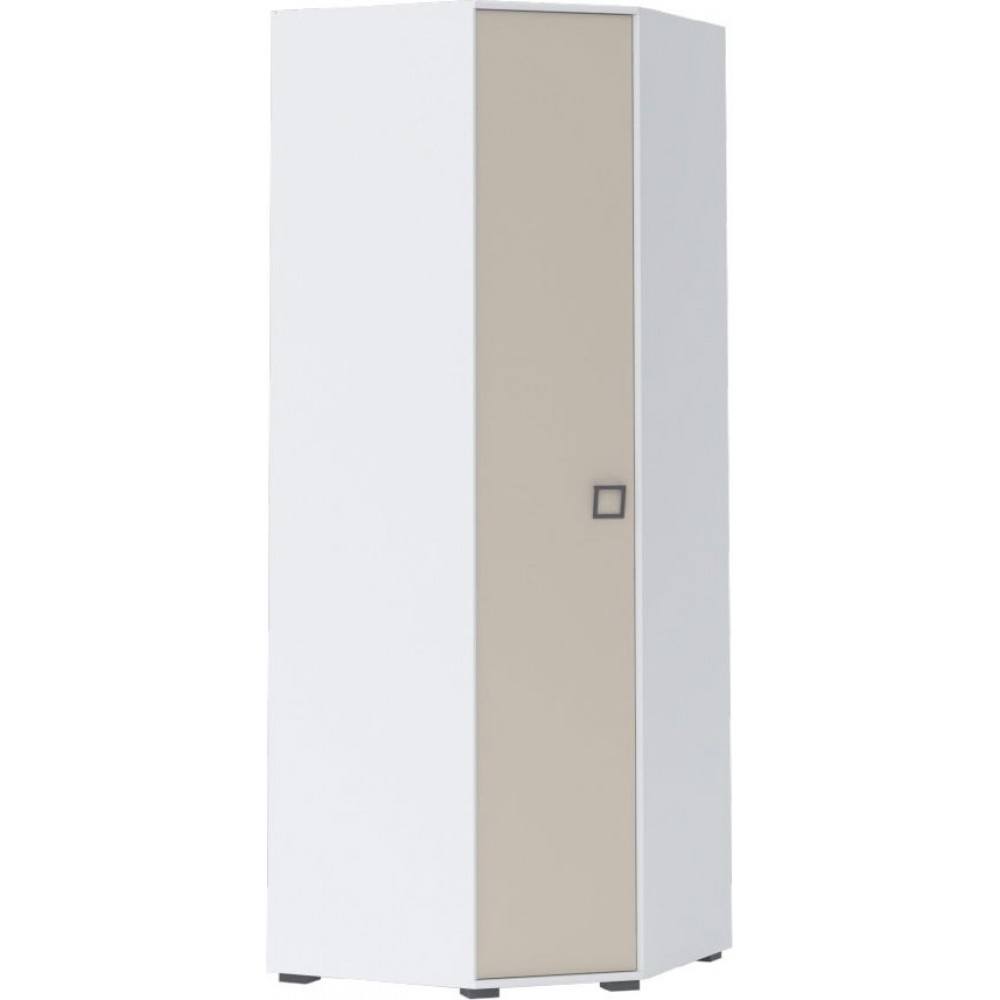 Ντουλάπα γωνιακή Riddle 1D-Λευκό-Sand