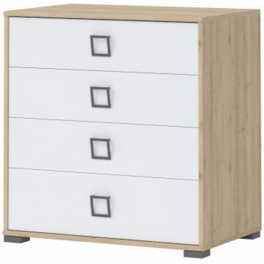 Συρταριέρα Riddle 4S-Δρυς-Λευκό