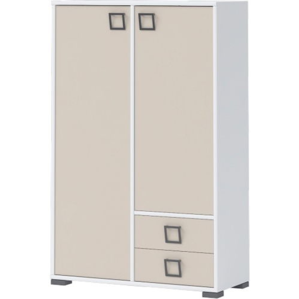 Ντουλάπι Riddle 2D2S-Λευκό-Sand