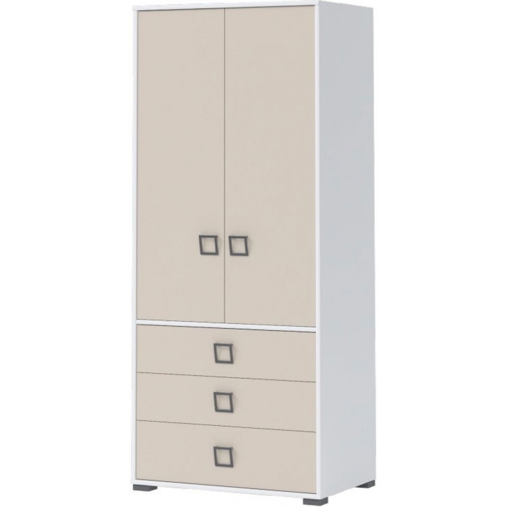 Γκαρνταρόμπα δίφυλλη Riddle 2D3S-Λευκό-Sand