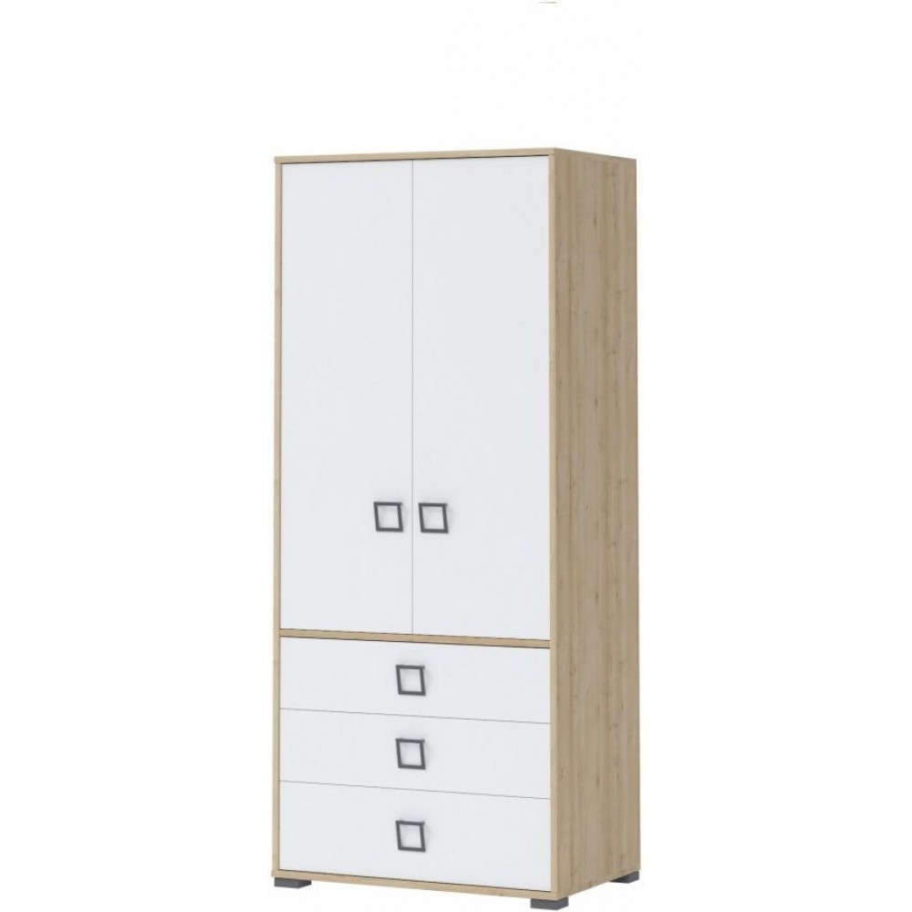 Γκαρνταρόμπα δίφυλλη Riddle 2D3S-Δρυς-Λευκό