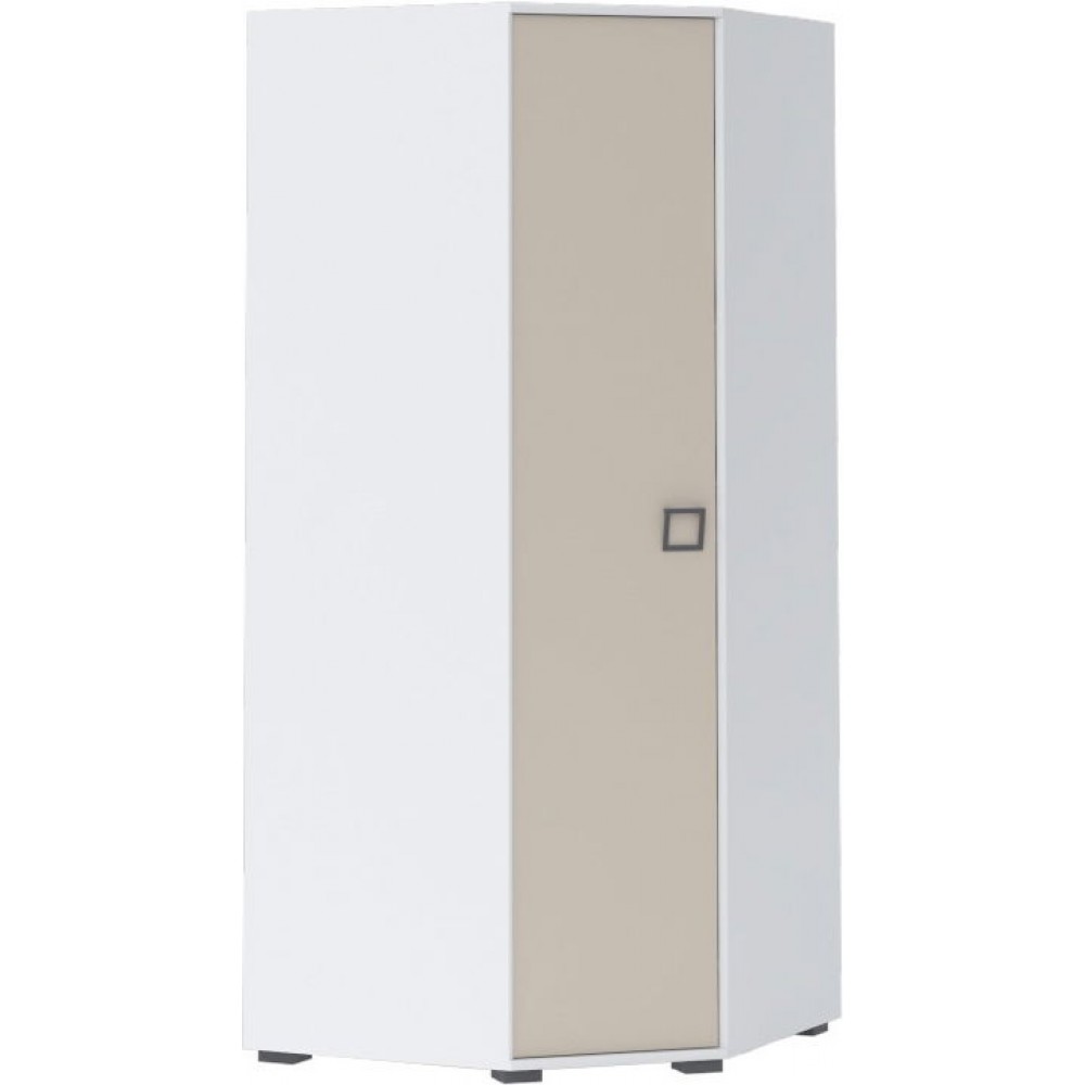 Γκαρνταρόμπα γωνιακή Riddle 1D-Λευκό-Sand