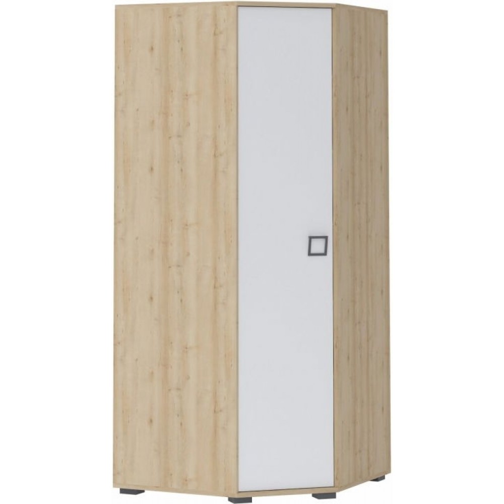 Γκαρνταρόμπα γωνιακή Riddle 1D-Δρυς-Λευκό