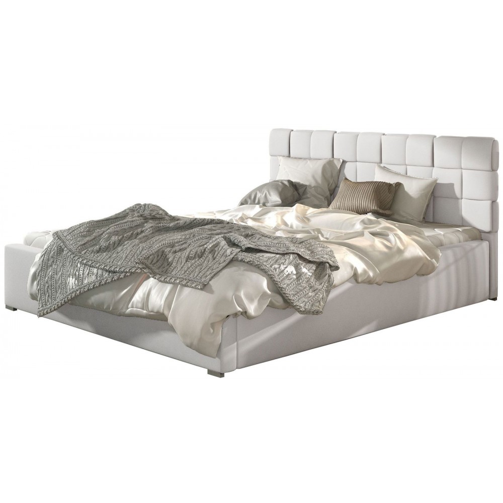 Επενδυμένο κρεβάτι Grady-180 x 200-Χωρίς μηχανισμό ανύψωσης-Leuko